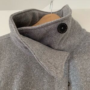 Roots - ladies 3/4 length grey cardigan with funnel neck